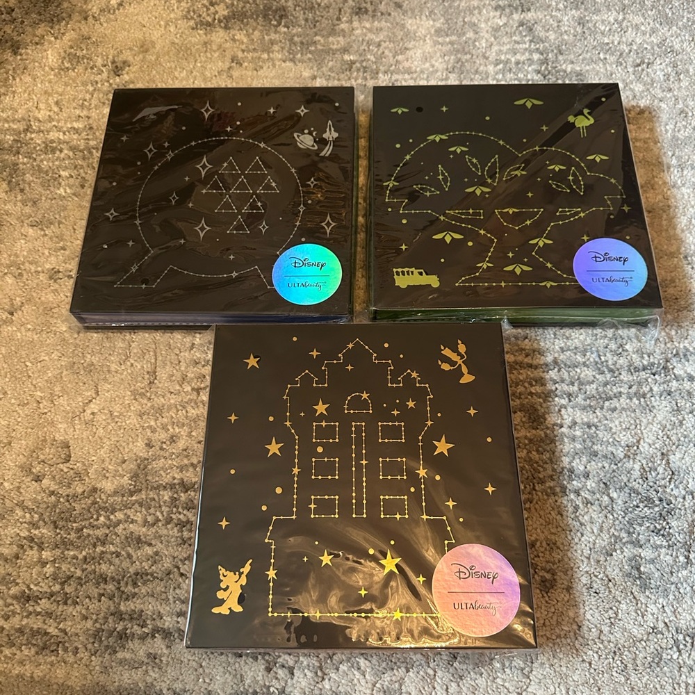 Disney and Ulta Black and Gold Eyeshadow Palette Trio